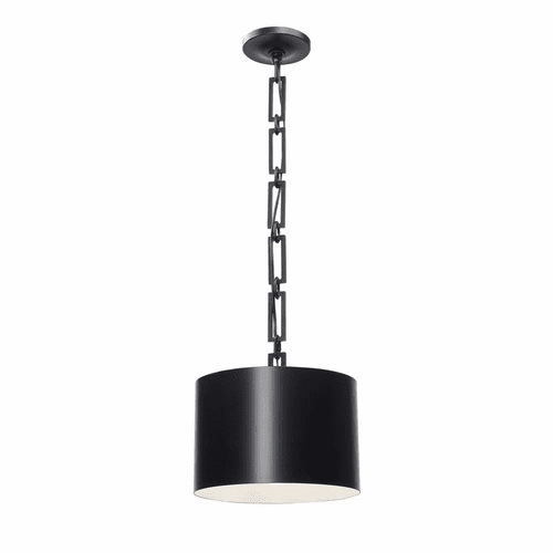 Crystorama Alston 1 Light Chandelier - Matte Black + White - 8683-MK-WH