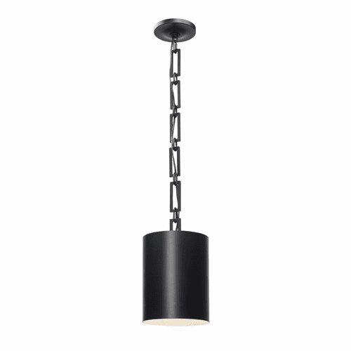 Crystorama Alston 1 Light Mini Chandelier - Matte Black + White - 8680-MK-WH