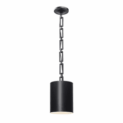 Crystorama Alston 1 Light Mini Chandelier - Matte Black + White - 8680-MK-WH