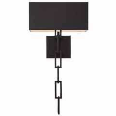 Crystorama Alston 2 Light Wall Mount - Matte Black + White - 8682-MK-WH