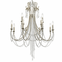 Crystorama Arcadia 12 Light Chandelier - Antique Silver - ARC-1909-SA-CL-MWP