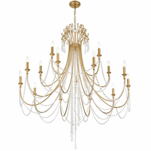 Crystorama Arcadia 15 Light Chandelier - Antique Gold - ARC-1919-GA-CL-MWP