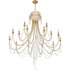 Crystorama Arcadia 15 Light Chandelier - Antique Gold - ARC-1919-GA-CL-MWP