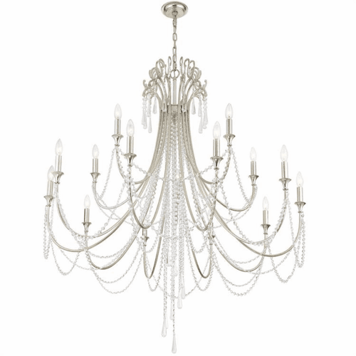 Crystorama Arcadia 15 Light Chandelier - Antique Silver - ARC-1919-SA-CL-MWP