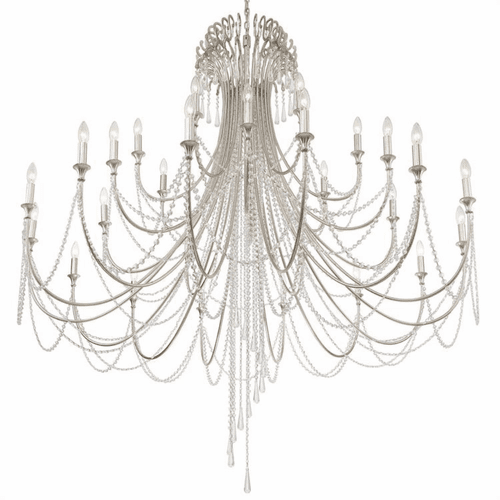 Crystorama Arcadia 28 Light Chandelier - Antique Silver - ARC-1929-SA-CL-MWP