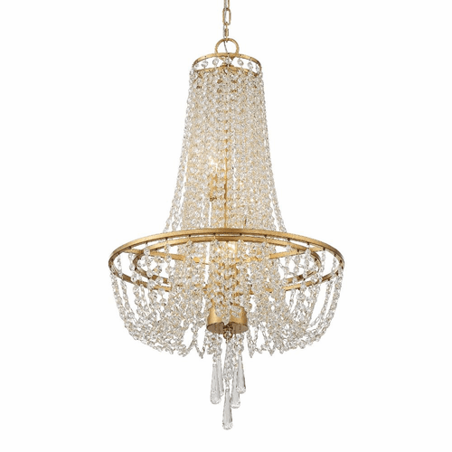 Crystorama Arcadia 4 Light Chandelier - Antique Gold - ARC-1907-GA-CL-MWP
