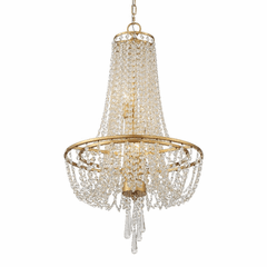 Crystorama Arcadia 4 Light Chandelier - Antique Gold - ARC-1907-GA-CL-MWP