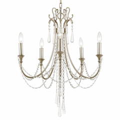 Crystorama Arcadia 5 Light Chandelier - Antique Silver - ARC-1905-SA-CL-MWP
