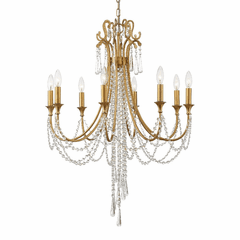 Crystorama Arcadia 8 Light Chandelier - Antique Gold - ARC-1908-GA-CL-MWP