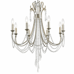Crystorama Arcadia 8 Light Chandelier - Antique Silver - ARC-1908-SA-CL-MWP
