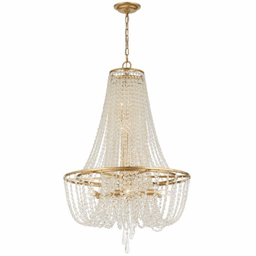 Crystorama Arcadia 9 Light Chandelier - Antique Gold - ARC-1917-GA-CL-MWP