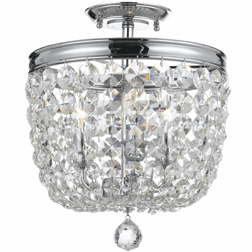 Crystorama Archer 3 Light Crystal Polished Chrome Ceiling Mount - 783-CH-CL-MWP