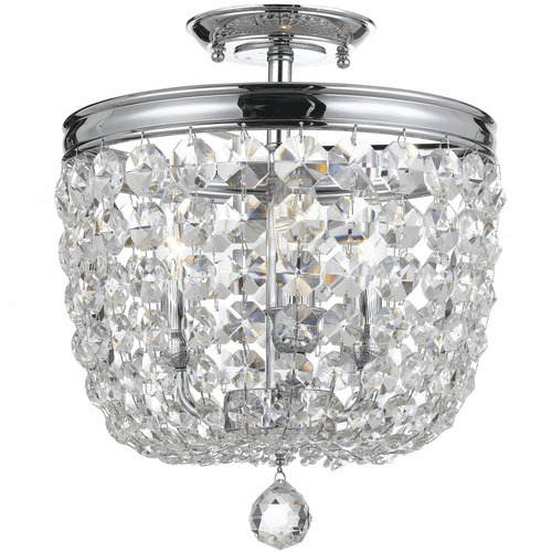 Crystorama Archer 3 Light Spectra Crystal Polished Chrome Ceiling Mount - 783-CH-CL-SAQ
