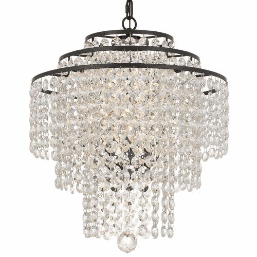 Crystorama Arielle 4 Light Chandelier - Dark Bronze - ARI-304-DB-CL-MWP
