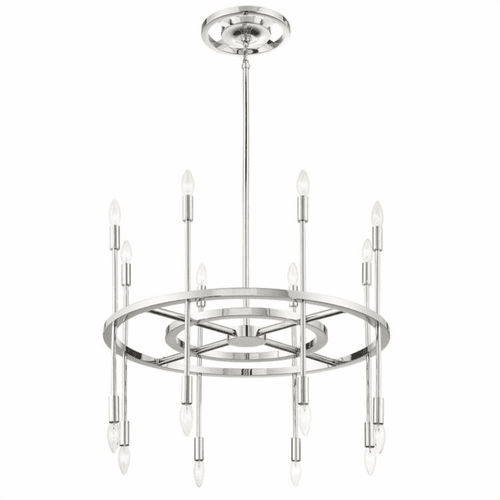 Crystorama Aries 16 Light Chandelier - Polished Nickel - ARS-B4016-PN