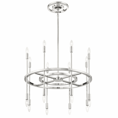 Crystorama Aries 16 Light Chandelier - Polished Nickel - ARS-B4016-PN