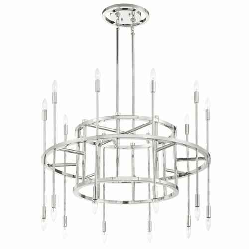 Crystorama Aries 20 Light Chandelier - Polished Nickel - ARS-B4020-PN
