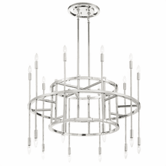 Crystorama Aries 20 Light Chandelier - Polished Nickel - ARS-B4020-PN