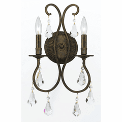 Crystorama Ashton 2 Light English Bronze Sconce - 5012-EB-CL-MWP