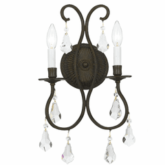 Crystorama Ashton 2 Light Wall Mount - English Bronze - 5012-EB-CL-S