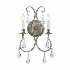 Crystorama Ashton 2 Light Wall Mount - Olde Silver - 5012-OS-CL-S
