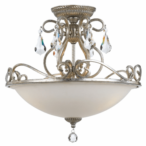 Crystorama Ashton 3 Light Ceiling Mount - Olde Silver - 5010-OS-CL-S