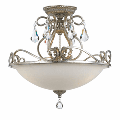 Crystorama Ashton 3 Light Hand Cut Crystal Silver Ceiling Mount - 5010-OS-CL-MWP