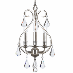 Crystorama Ashton 3 Light Hand Cut Crystal Silver Mini Chandelier - 5013-OS-CL-MWP