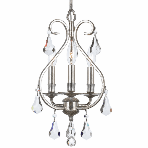 Crystorama Ashton 3 Light Hand Cut Crystal Silver Mini Chandelier - 5013-OS-CL-MWP