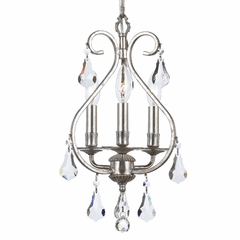 Crystorama Ashton 3 Light Mini Chandelier - Olde Silver - 5013-OS-CL-S