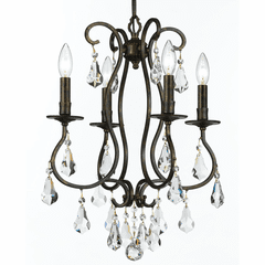 Crystorama Ashton 4 Light Clear Crystal Bronze Mini Chandelier - 5014-EB-CL-MWP
