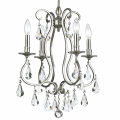 Crystorama Ashton 4 Light Clear Crystal Silver Mini Chandelier - 5014-OS-CL-MWP