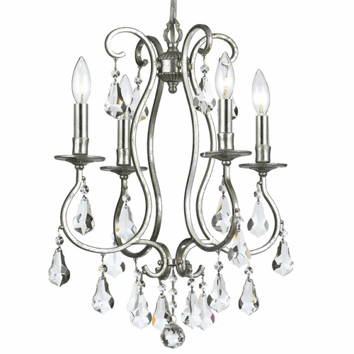 Crystorama Ashton 4 Light Clear Crystal Silver Mini Chandelier - 5014-OS-CL-MWP
