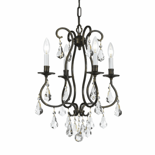 Crystorama Ashton 4 Light Mini Chandelier - English Bronze - 5014-EB-CL-S