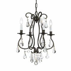 Crystorama Ashton 4 Light Mini Chandelier - English Bronze - 5014-EB-CL-S