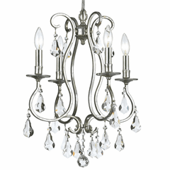 Crystorama Ashton 4 Light Mini Chandelier - Olde Silver - 5014-OS-CL-S