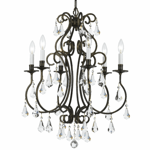 Crystorama Ashton 6 Light Chandelier - English Bronze - 5016-EB-CL-S