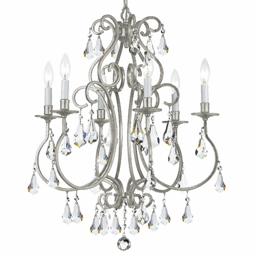 Crystorama Ashton 6 Light Chandelier - Olde Silver - 5016-OS-CL-S