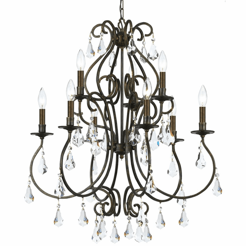 Crystorama Ashton 9 Light Chandelier - English Bronze - 5019-EB-CL-S