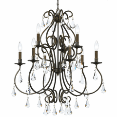 Crystorama Ashton 9 Light Chandelier - English Bronze - 5019-EB-CL-S