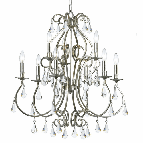 Crystorama Ashton 9 Light Chandelier - Olde Silver - 5019-OS-CL-S