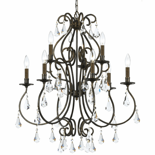 Crystorama Ashton 9 Light English Bronze Chandelier - 5019-EB-CL-MWP