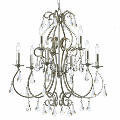 Crystorama Ashton 9 Light Olde Silver Chandelier - 5019-OS-CL-MWP