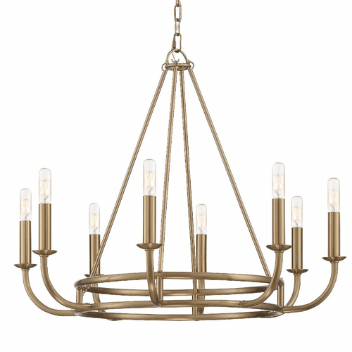 Crystorama Bailey 8 Light Chandelier - Aged Brass - BAI-A2108-AG