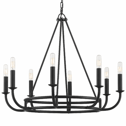 Crystorama Bailey 8 Light Chandelier - Matte Black - BAI-A2108-MK
