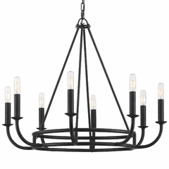 Crystorama Bailey 8 Light Chandelier - Matte Black - BAI-A2108-MK