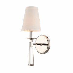 Crystorama Baxter 1 Light Polished Nickel Sconce - 8861-PN