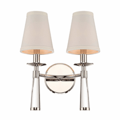 Crystorama Baxter 2 Light Polished Nickel Bronze Sconce - 8862-PN