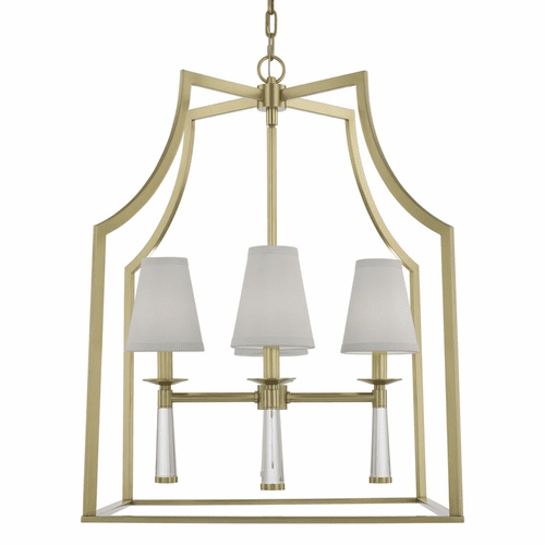 Crystorama Baxter 4 Light Chandelier - Aged Brass - 8864-AG