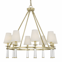 Crystorama Baxter 8 Light Chandelier - Aged Brass - 8867-AG Crystorama Baxter 8 Light Chandelier - Aged Brass - 8867-AG
